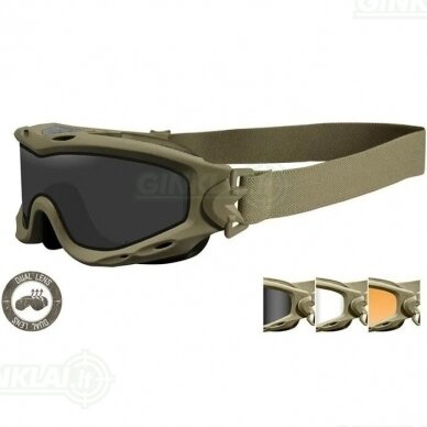 Akiniai Wiley X Spear Dual Lens Clear, Smoke Grey, Light Rust 3