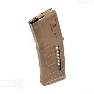 Dėtuvė Magpul PMAG30 AR-15, M4 GEN M3 Window Medium Coyote Tan MAG556-MCT 5,56x45, .223 1