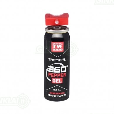 Dujinio balionėlio papildymas TW1000 Tactical Pepper Gel Super Garant Professional 45 ml 360°