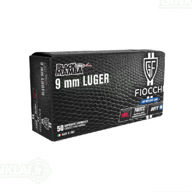 Fiocchi 9x19 Luger, 100 gr. FMJTC Black Mamba, 50 vnt.