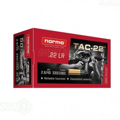 Norma 22LR TAC-22 2,6g 40gr 50 vnt.