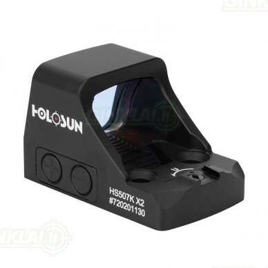 Kolimatorinis taikiklis Holosun HS507K-GR X2 Open Reflex SubCompact Pistol Sight Green 4