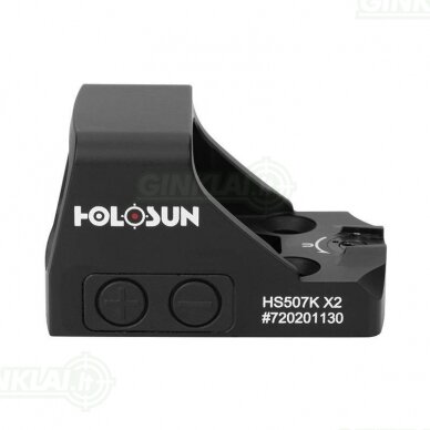 Kolimatorinis taikiklis Holosun HS507K-GR X2 Open Reflex SubCompact Pistol Sight Green 5