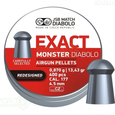 Kulkelės JSB Diabolo EXACT Monster Redesigned 4,52 mm 400 vnt.