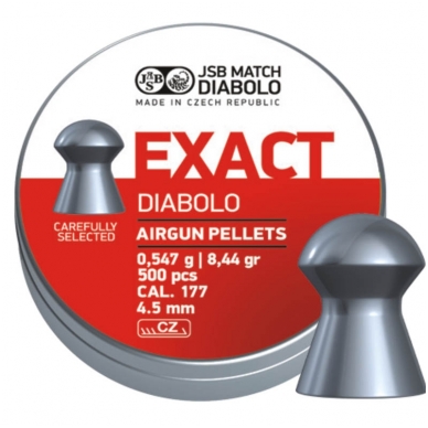 Kulkelės JSB EXACT DIABOLO 4,53 mm, 500 vnt.