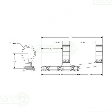 Laikiklis optikai AR15 Aero Precision 30mm 2