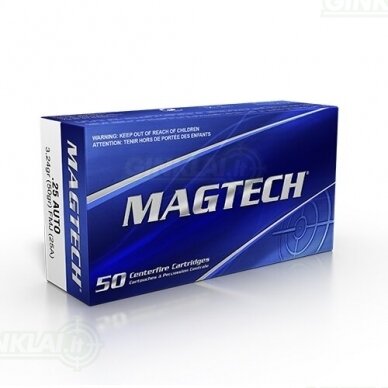 Magtech 6,35 Browning .25 Auto FMJ 25gr 25A 50vnt.