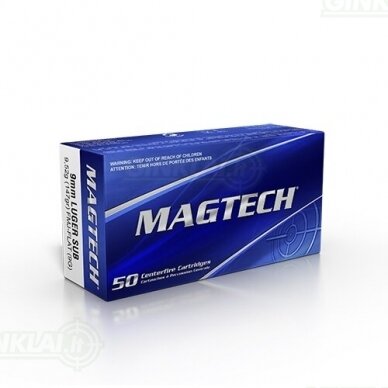 Magtech 9mm Luger 9x19 FMJ Flat Subsonic 147gr 9G 50vnt.