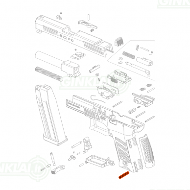 Rankenos pastorinimo kaištis Interchangeable Backstrap Pin CZ P-10 S / C / SC / F 1